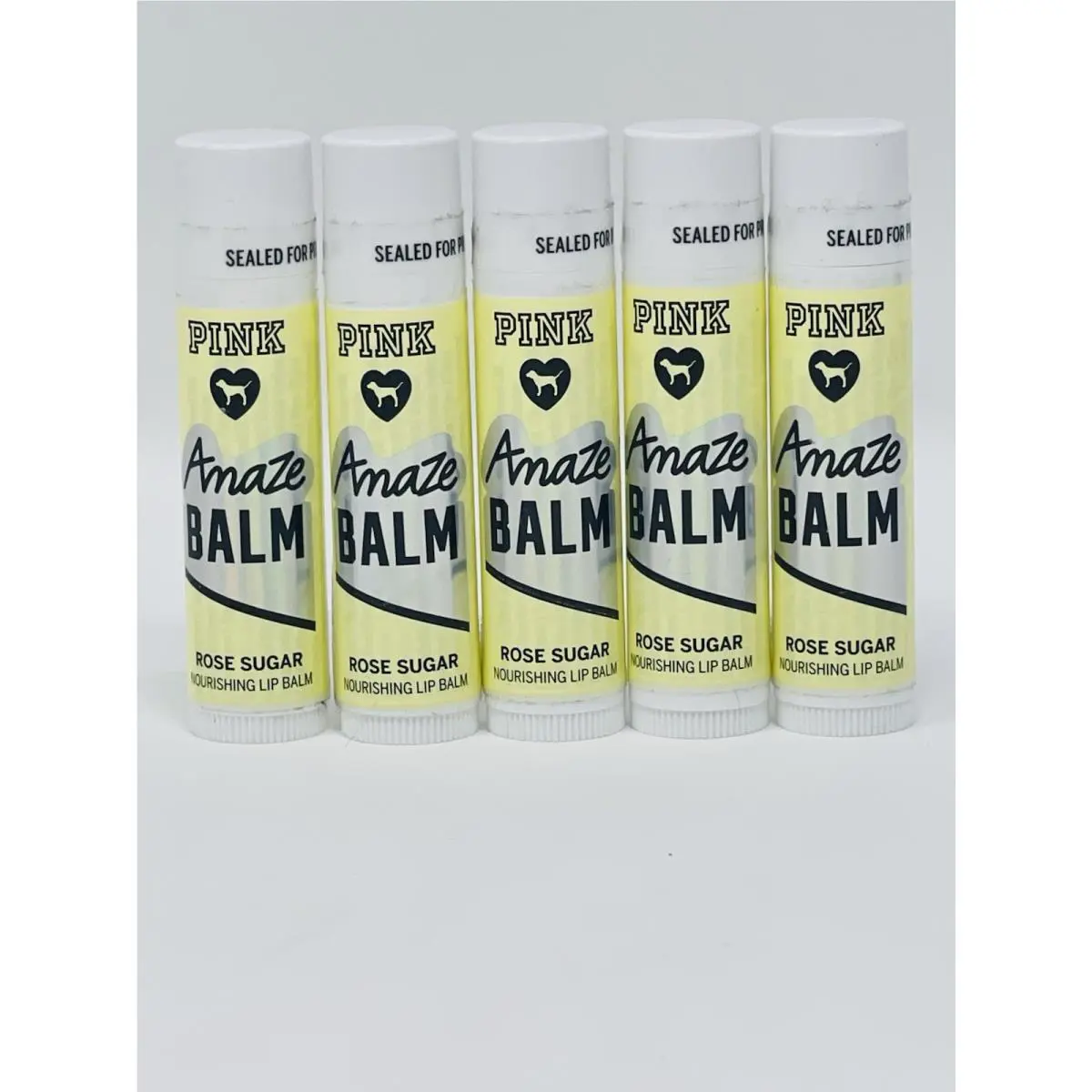 5 Victorias Secret Pink Amazing Balm Rose Sugar Lip Balm 4.5g/.15 oz