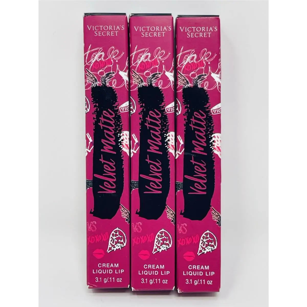 3 Victoria`s Secret Travel Size Velvet Matte Magnetic Cream Liquid Lip