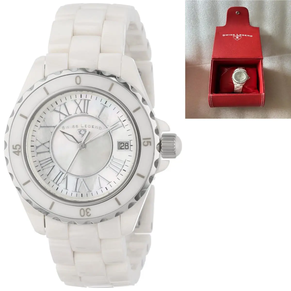 Swiss Legend Karamica Ceramic Ladies Watch Mother of Pearl / White