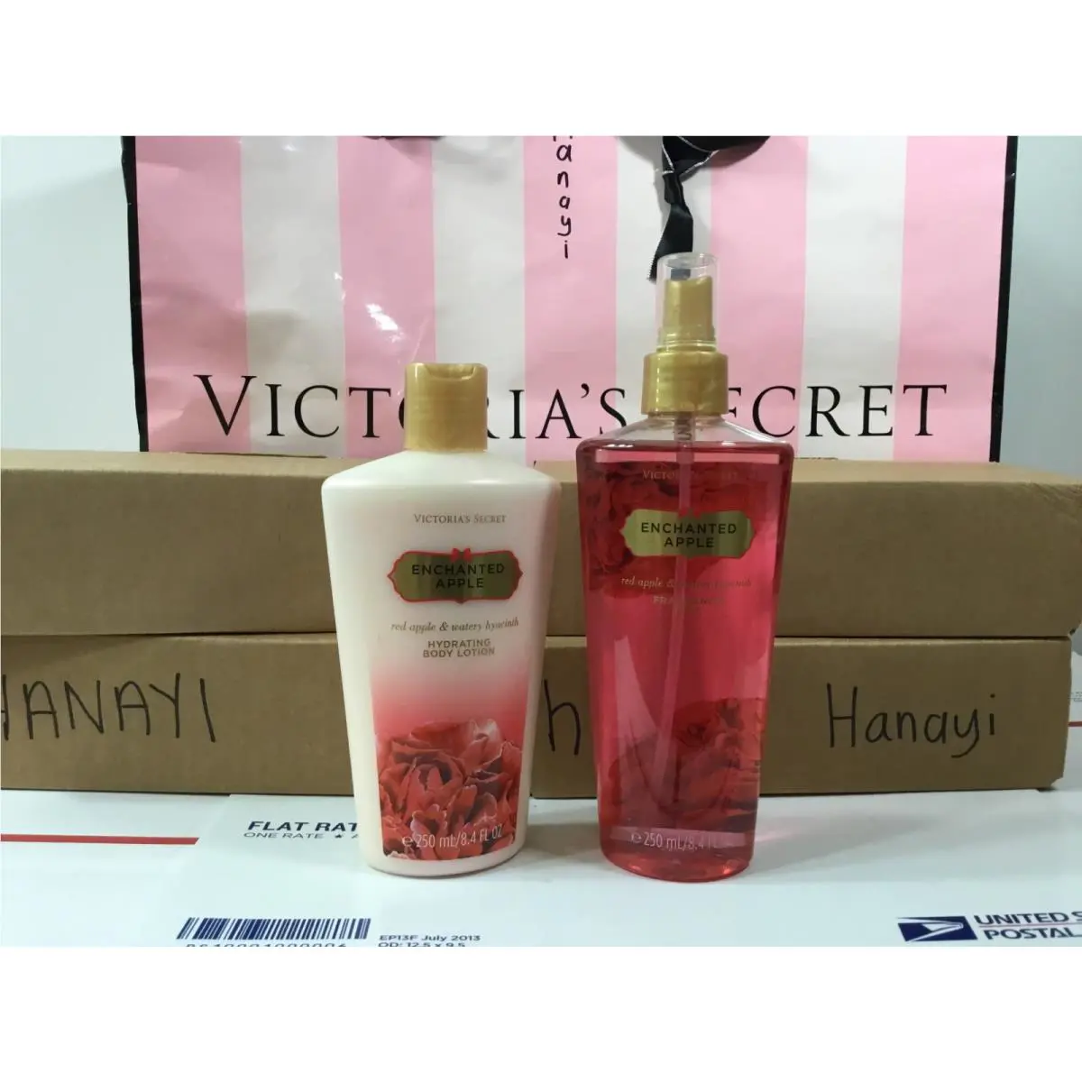 2pc Victoria`s Secret Enchanted Apple Fragrance Mist Body Lotion Set