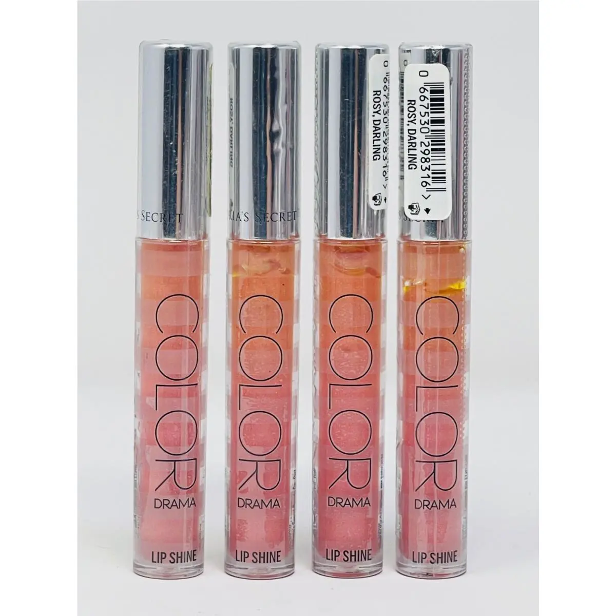 4 Victoria’s Secret Rosy Darling Color Drama Lip Shine 2.8 g/.1oz