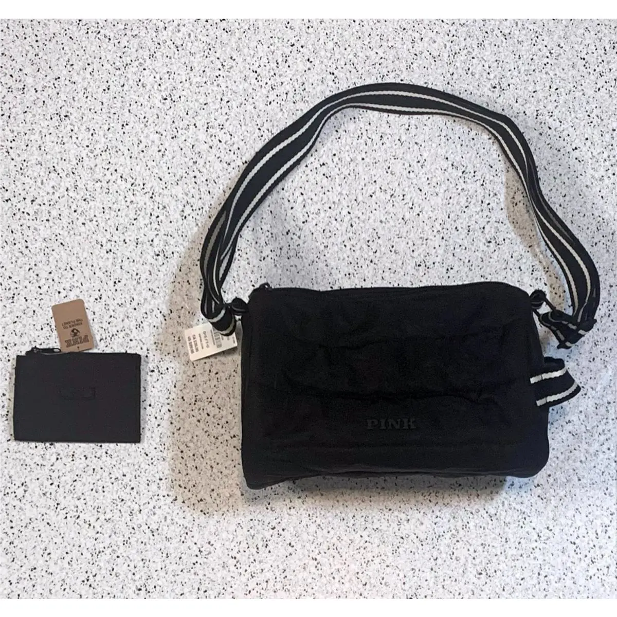Victoria`s Secret Pink Mini Barrel Crossbody Bag Purse Card Case Wallet