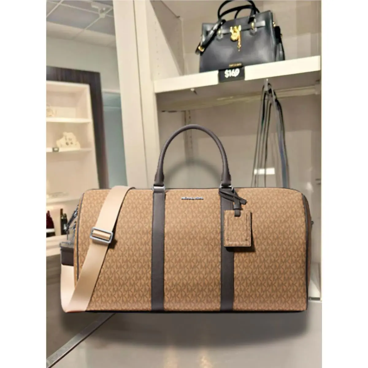 Michael Kors Harrison Men Weekender Duffle Travel Bag For Trip Vacation Travel