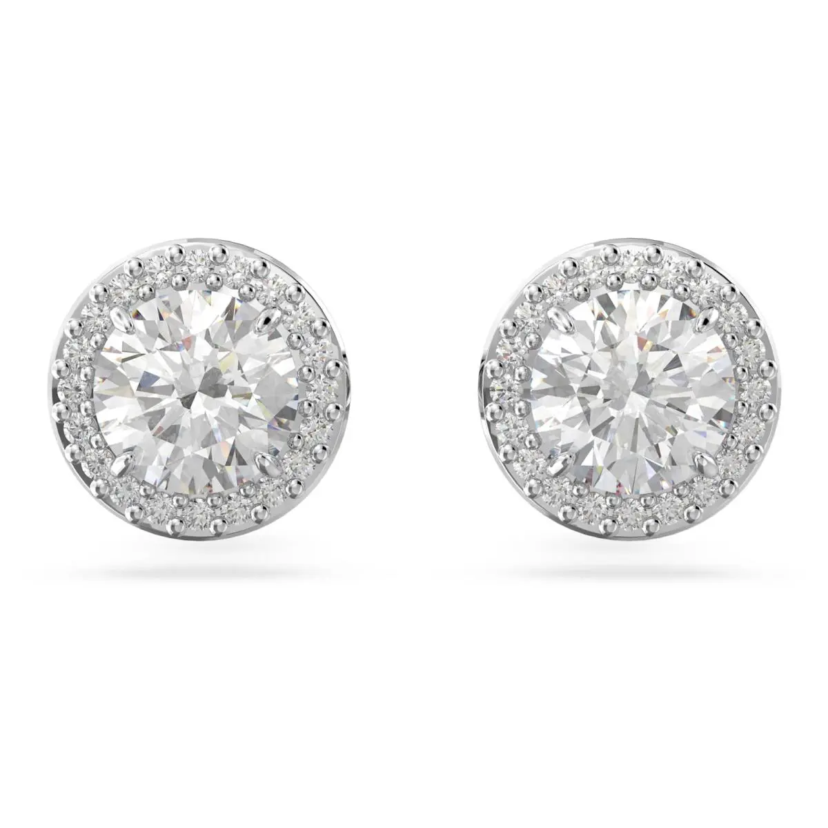 Swarovski Una Angelic Stud Earrings Round Cut Pavé White Rhodium Plated