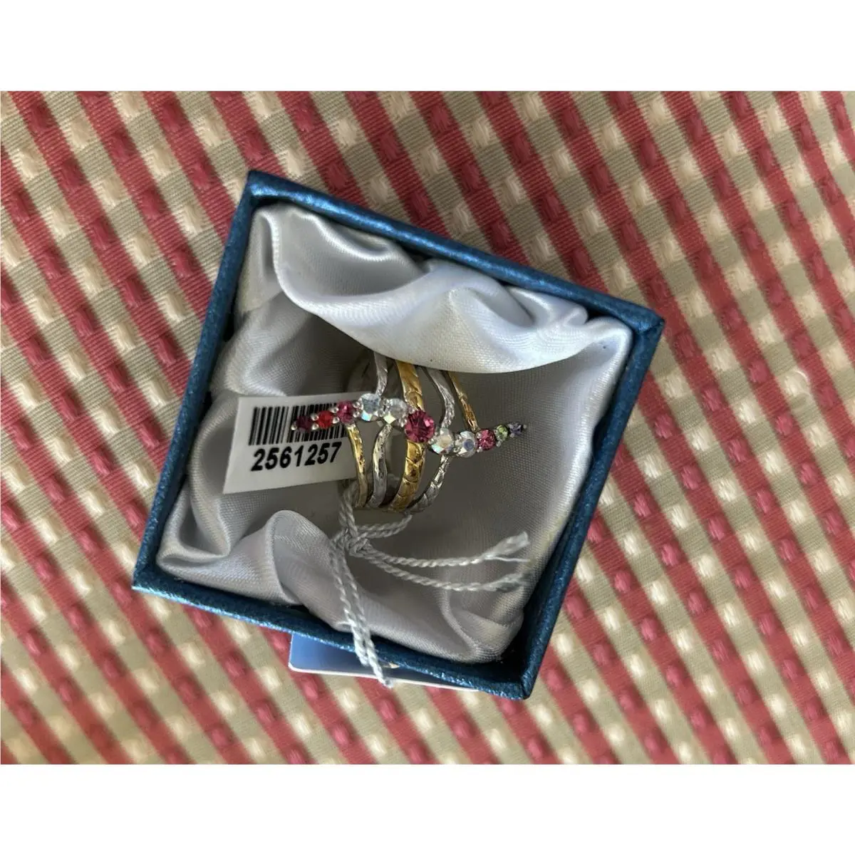 Atelier Swarovski Silver Gold Ring Logo Size 8 Women`s Accessories
