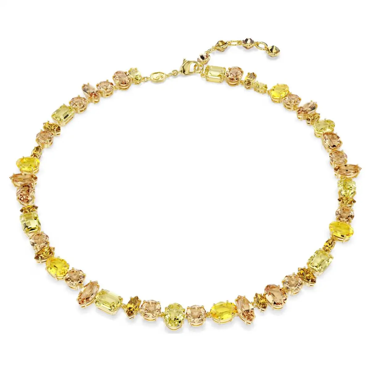 Swarovski Gema Tennis Necklace Mixed Cuts Yellow Gold Tone Plated 5718071