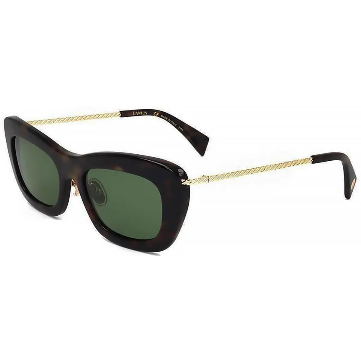 Lanvin LNV608S-317 Women`s Havana Sunglasses Green Lens - Frame: Brown, Lens: Green