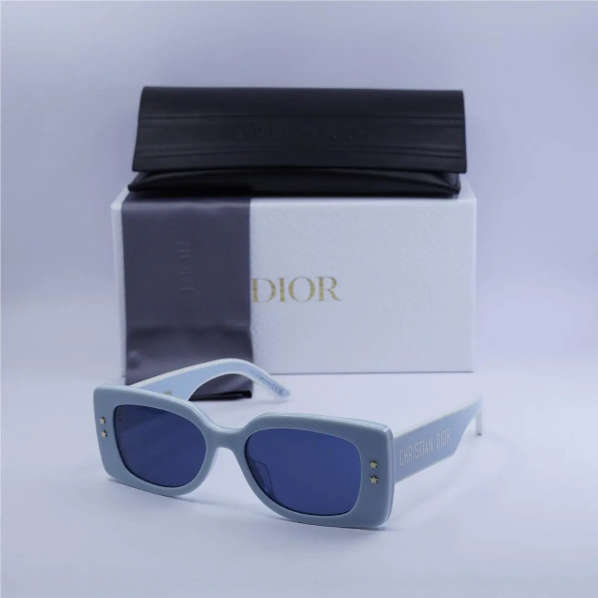 Dior Diorpacific S1U 80B0 Shiny Blue/white/blue 53-17-140 Sunglasses