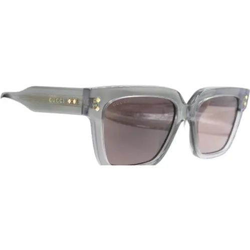 Gucci Gray Transparent Square Unisex Sunglasses Brown Lens GG1084S-004 54