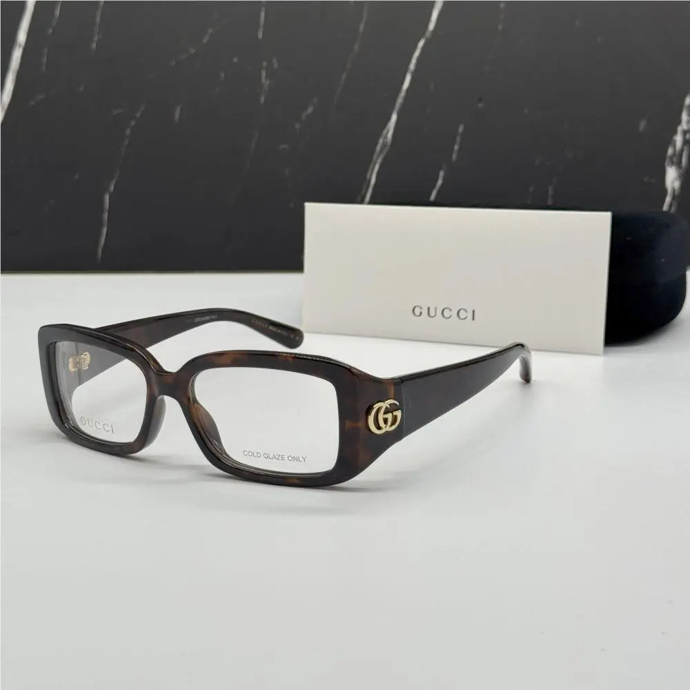 GG1406O 002  Havana Square Women  Eyeglasses by Gucci