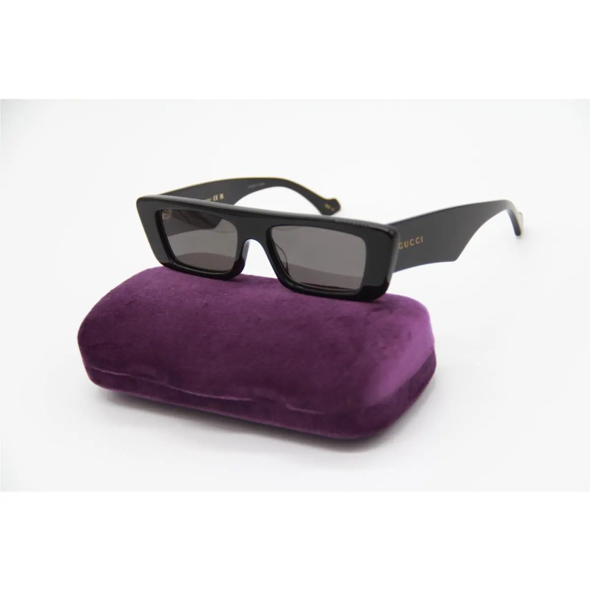 Gucci GG1331S 002 Black Unisex Rectangular Sunglasses Gucci