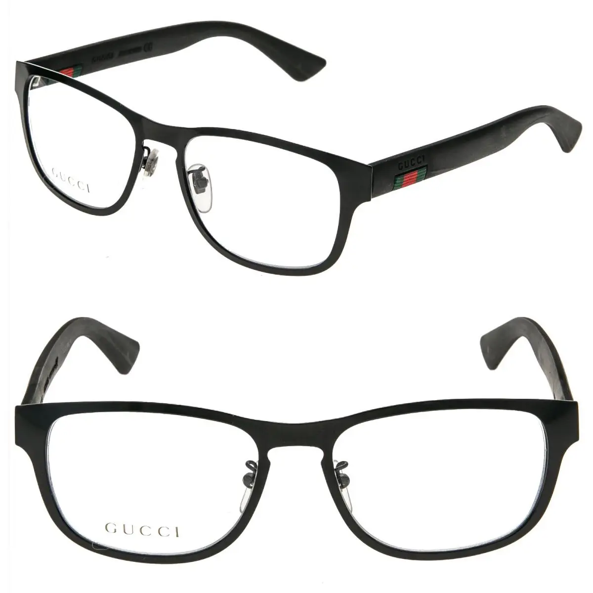 Gucci GG0175O Stripe 0175 Black Rubber Eyeglasses Optical Frame 54mm Unisex 002