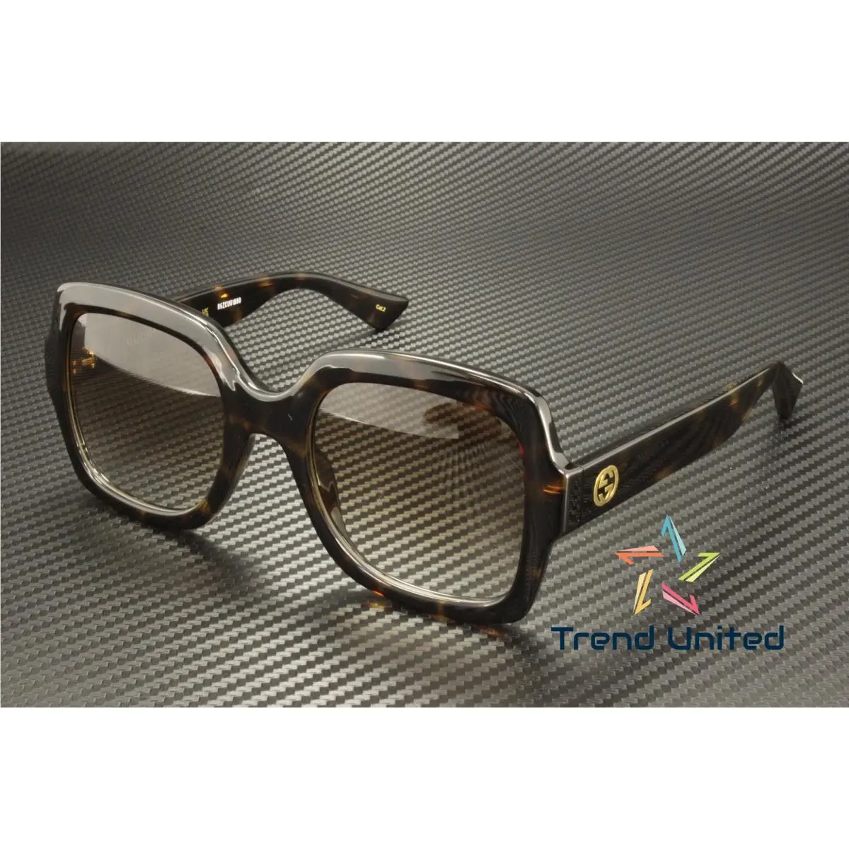 GG1337S 003 Rectangular Squared Havana Brown 54 mm Women`s Sunglasses by Gucci