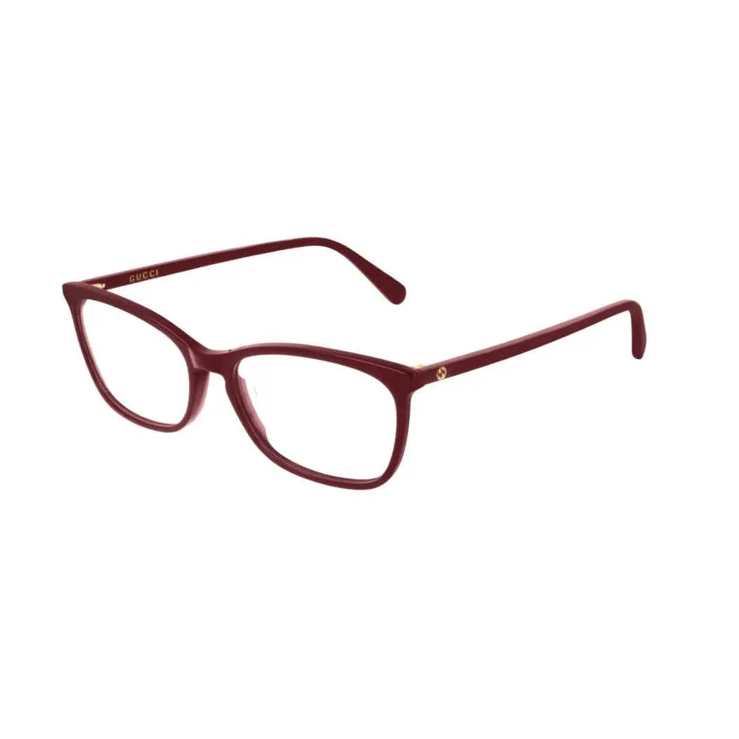 GG0548O 004 Rectangular Squared Burgundy Trans 53 mm Women`s Eyeglasses by Gucci