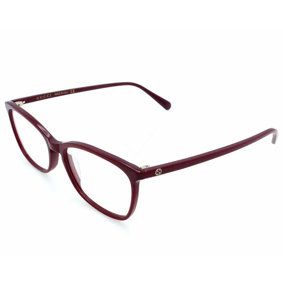 Gucci Square Full Rim Red Clear Lens 53-16-145mm Women`s Eyewear GG0548O 004