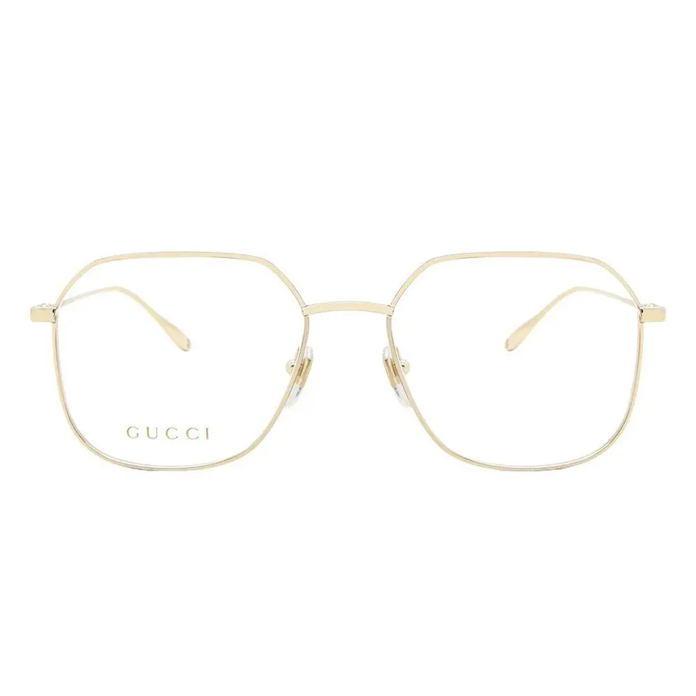 Gucci GG 1032O Gold Metal Rectangle Eyeglasses 56mm