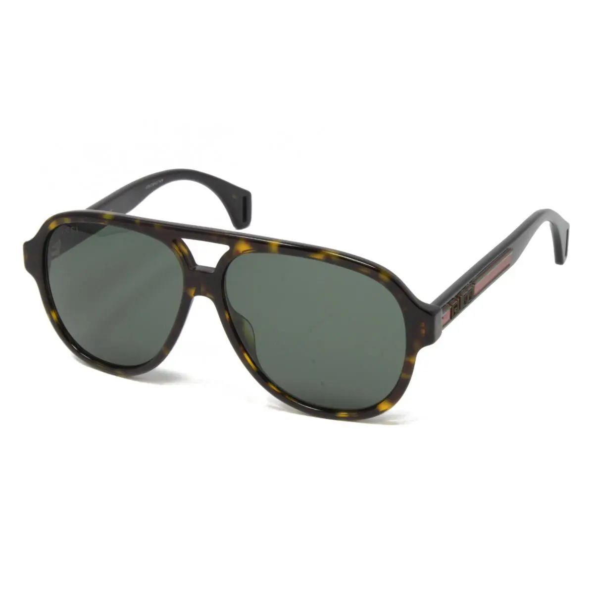 Gucci Sunglasses Men`s Aviator Plastic Havana Black 58mm Green Lens GG0463S-003