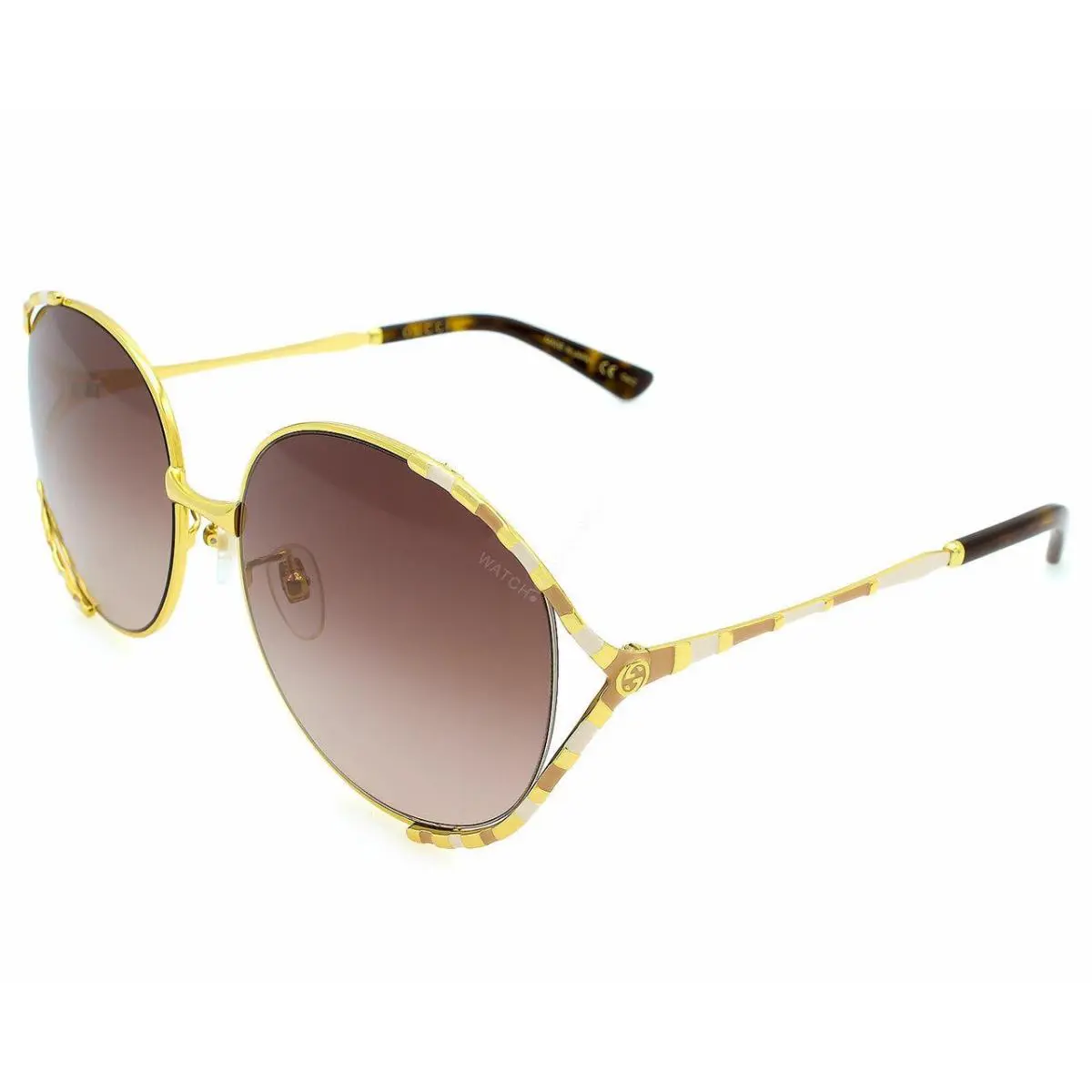 Gucci Gold/brown Lens 59-17-135MM Women`s Sunglasses GG0595S 004