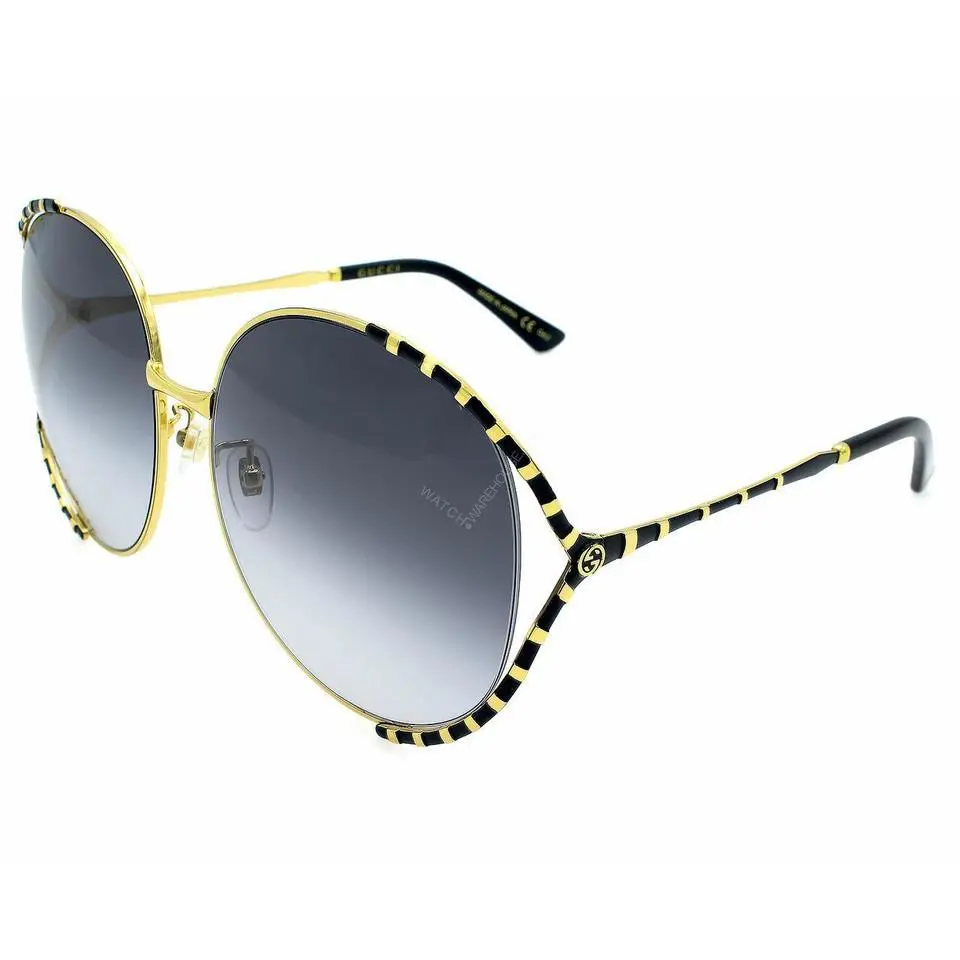 Gucci Metal Gray Lens 64-135mm Women`s Sunglasses GG0595S 012