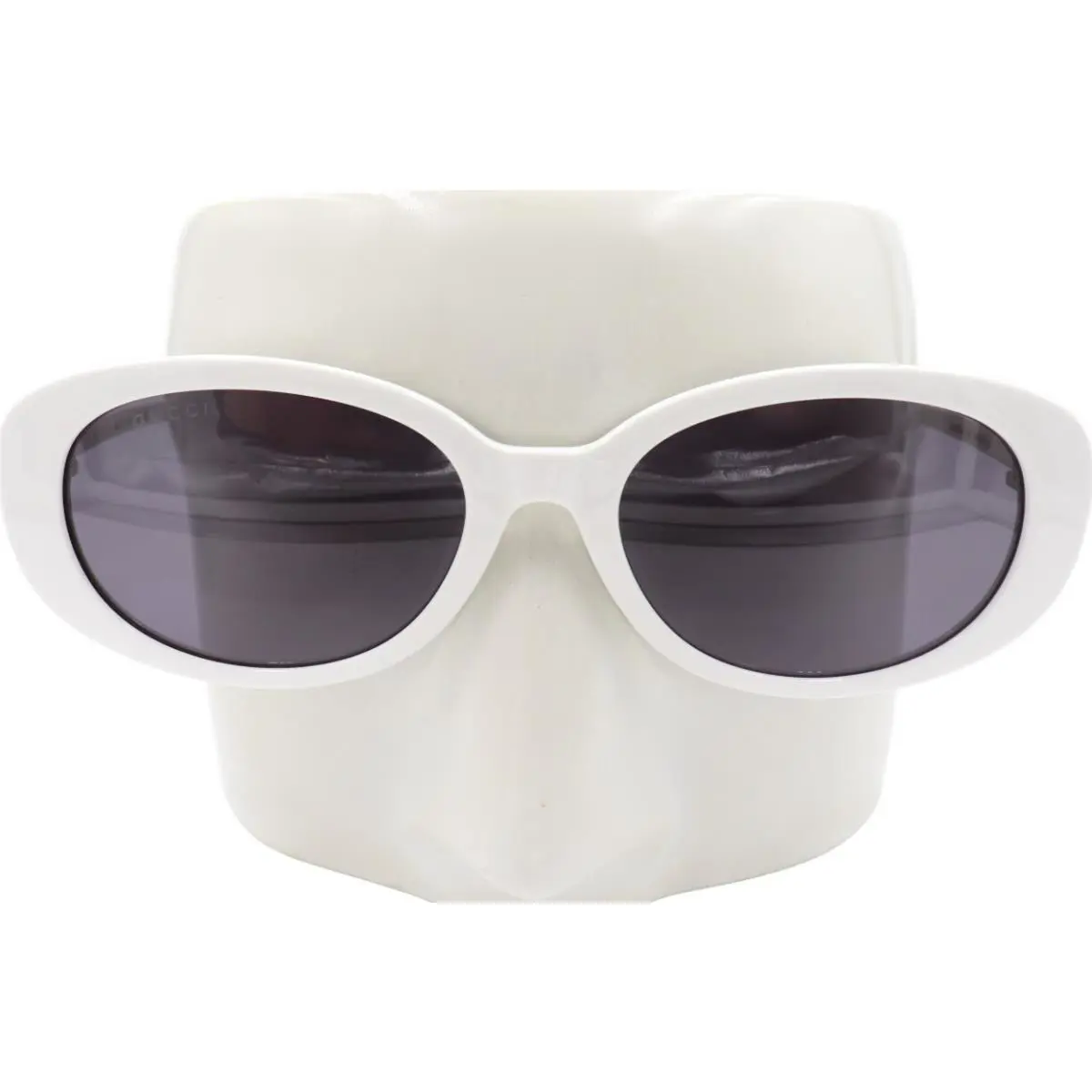 Gucci Oval Polished White Women Gray Sunglasses GG1684SA 006 55
