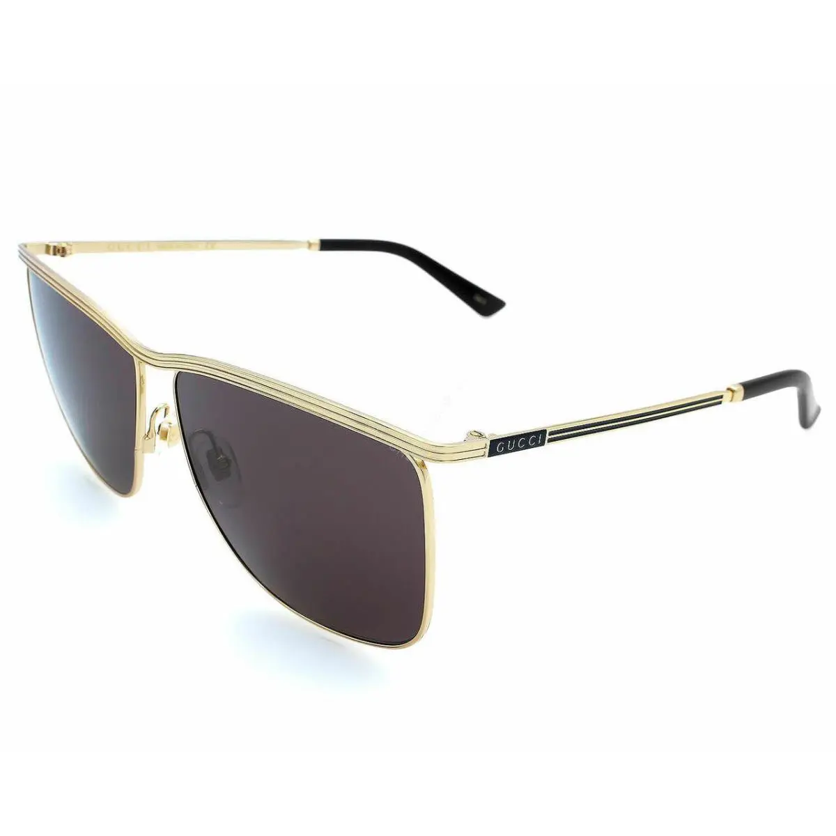 Gucci Square Gray Lens Gold Frame 62-13-145mm Unisex Sunglasses GG0821S-001