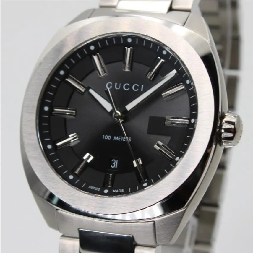 Gucci GG2570 YA142301 Quartz Black Dial Men`s Watch 41MM