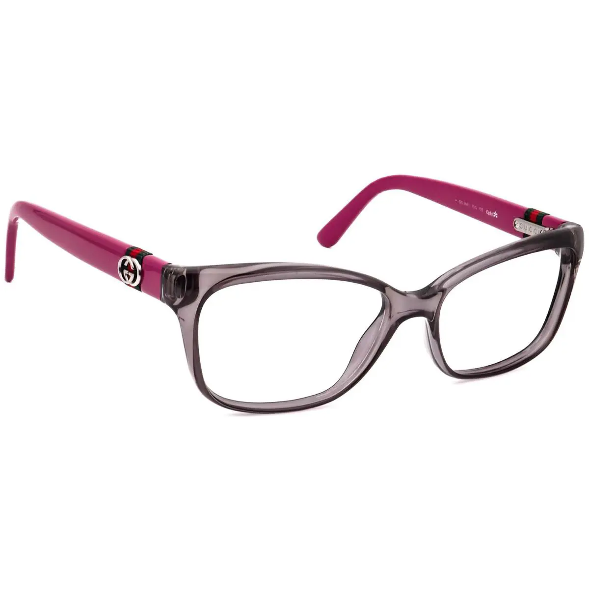 Gucci Eyeglasses GG 3683 4UG Smokey Gray/fuchsia Square Frame Italy 53 16 135