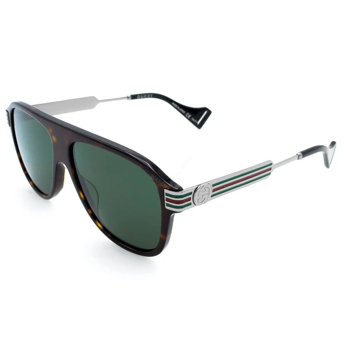 Gucci Havana/ruthenium/ Green 57-14-145mm Men`s Sunglasses GG0587S 002 - Frame: Havana/Ruthenium