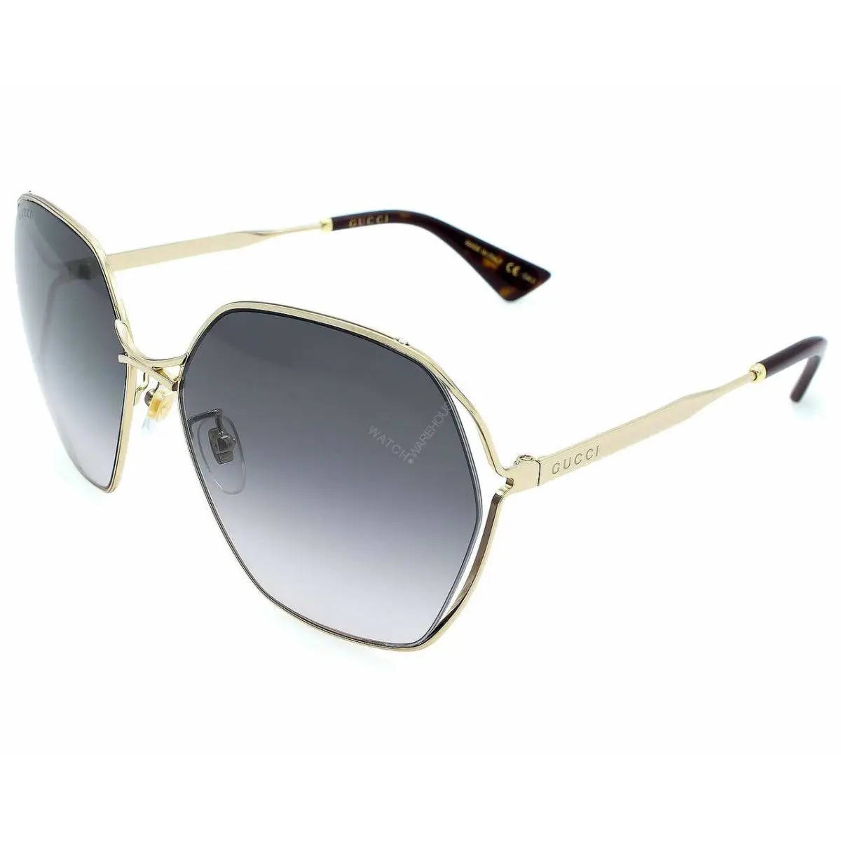 Gucci Gold/gray Gradient 63-17-140mm Women`s Sunglasses GG0818SA 001