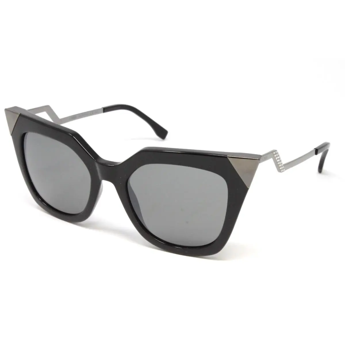 Fendi FF0060S-KKL Cat Eye Black Dark Ruthenium 52mm Women`s Sunglasses