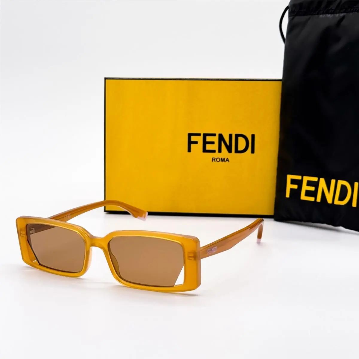 FE40164I 44J Square Black Men Sunglasses  by Fendi