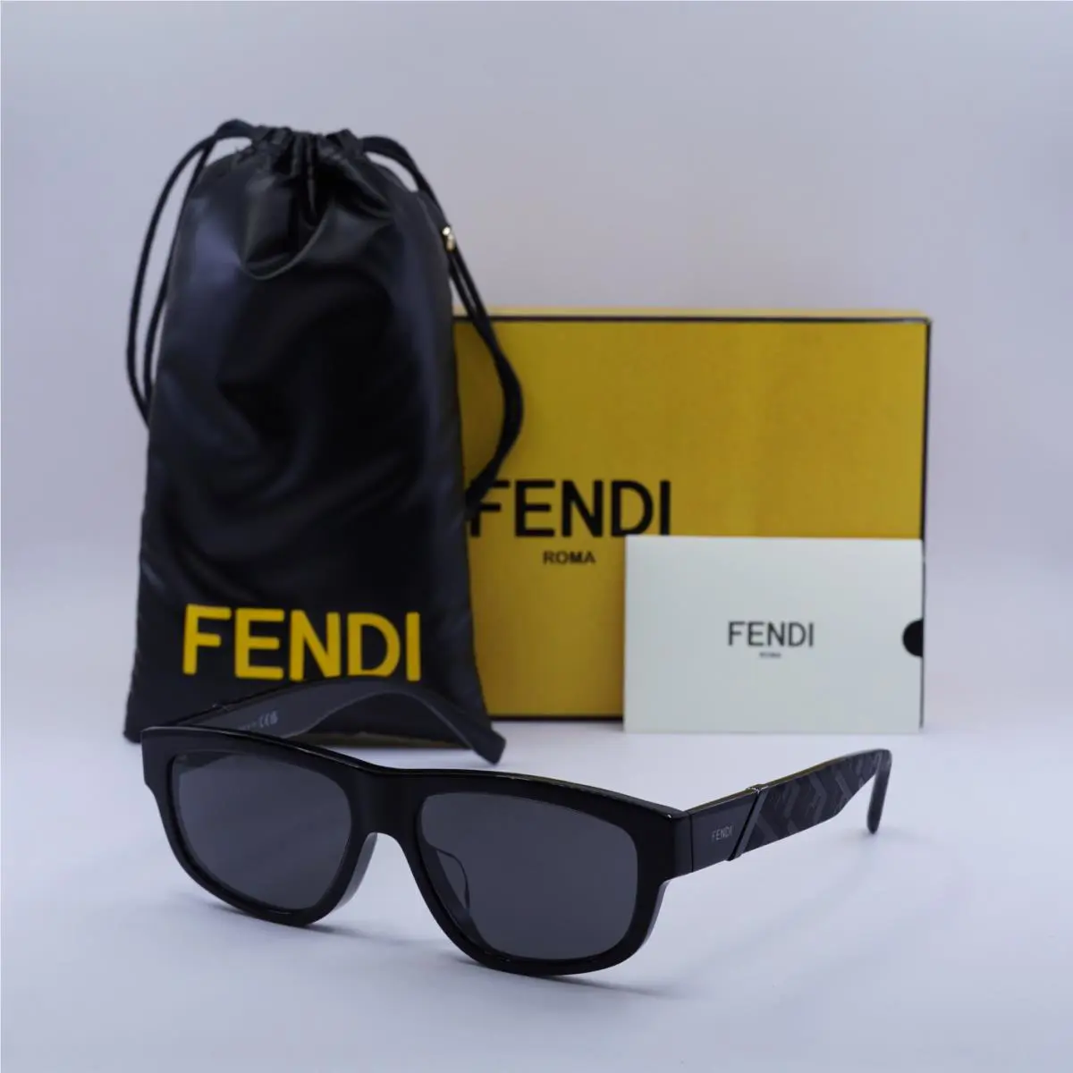 Fendi FE40157F 01A Shiny Black/grey 57-16-150 Sunglasses