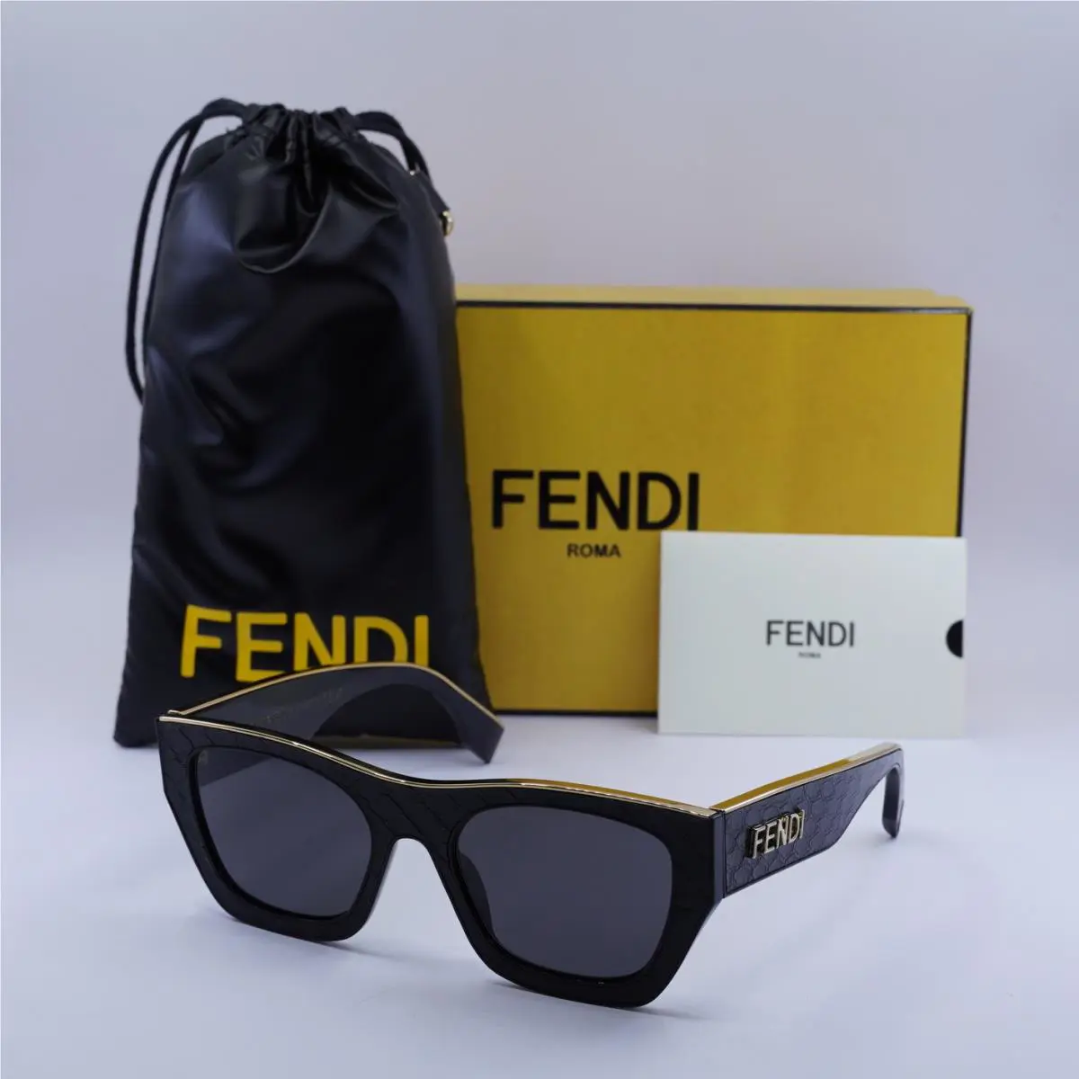 Fendi FE40126I 01A Shiny Black/grey 53-20-145 Sunglasses