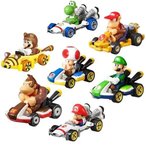 Hot Wheels Mario Kart Die Cast Character Cars Set 7 Pack GBG25-957P