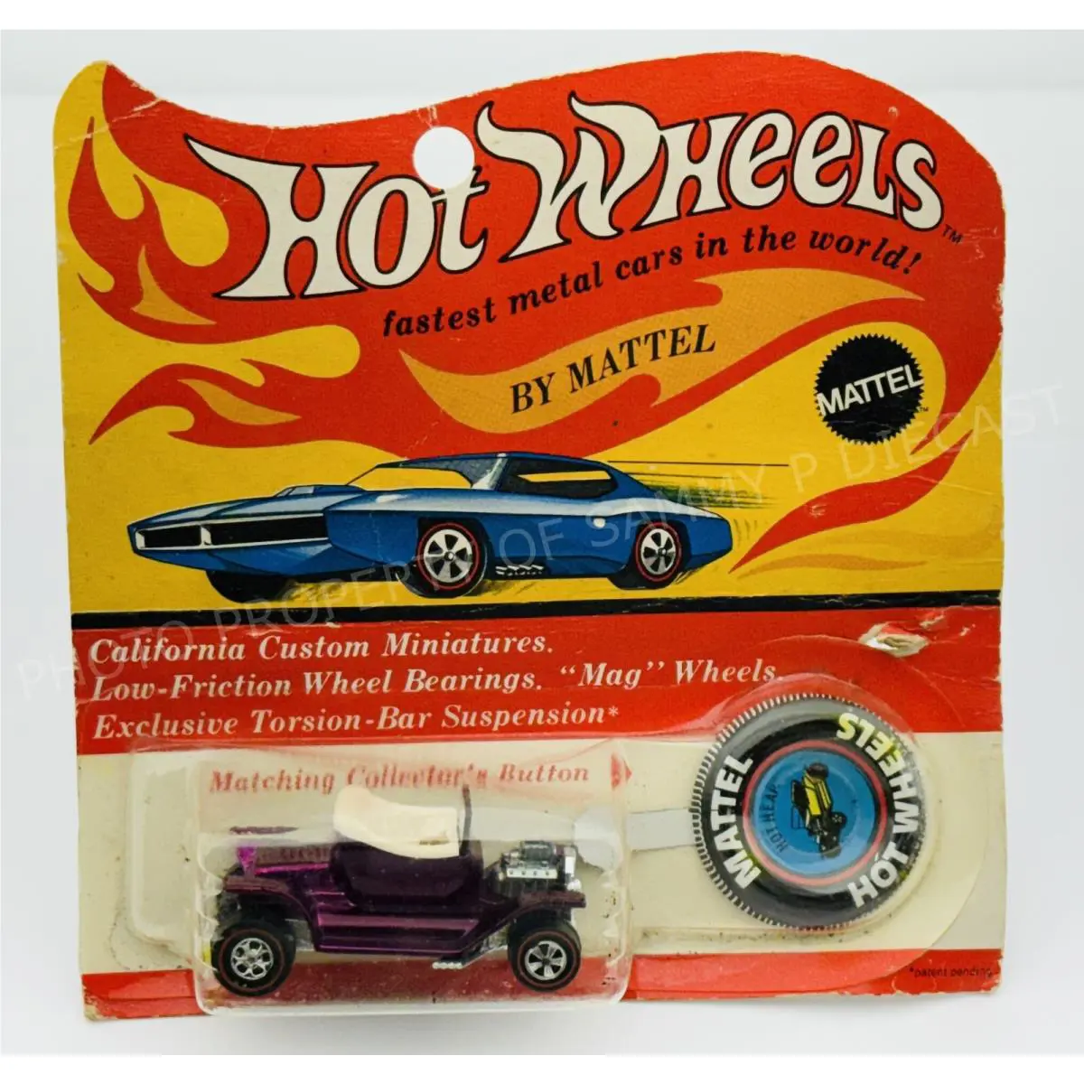 Hot Wheels Redline Hot Heap Tough Magenta US White Interior in Blisterpack