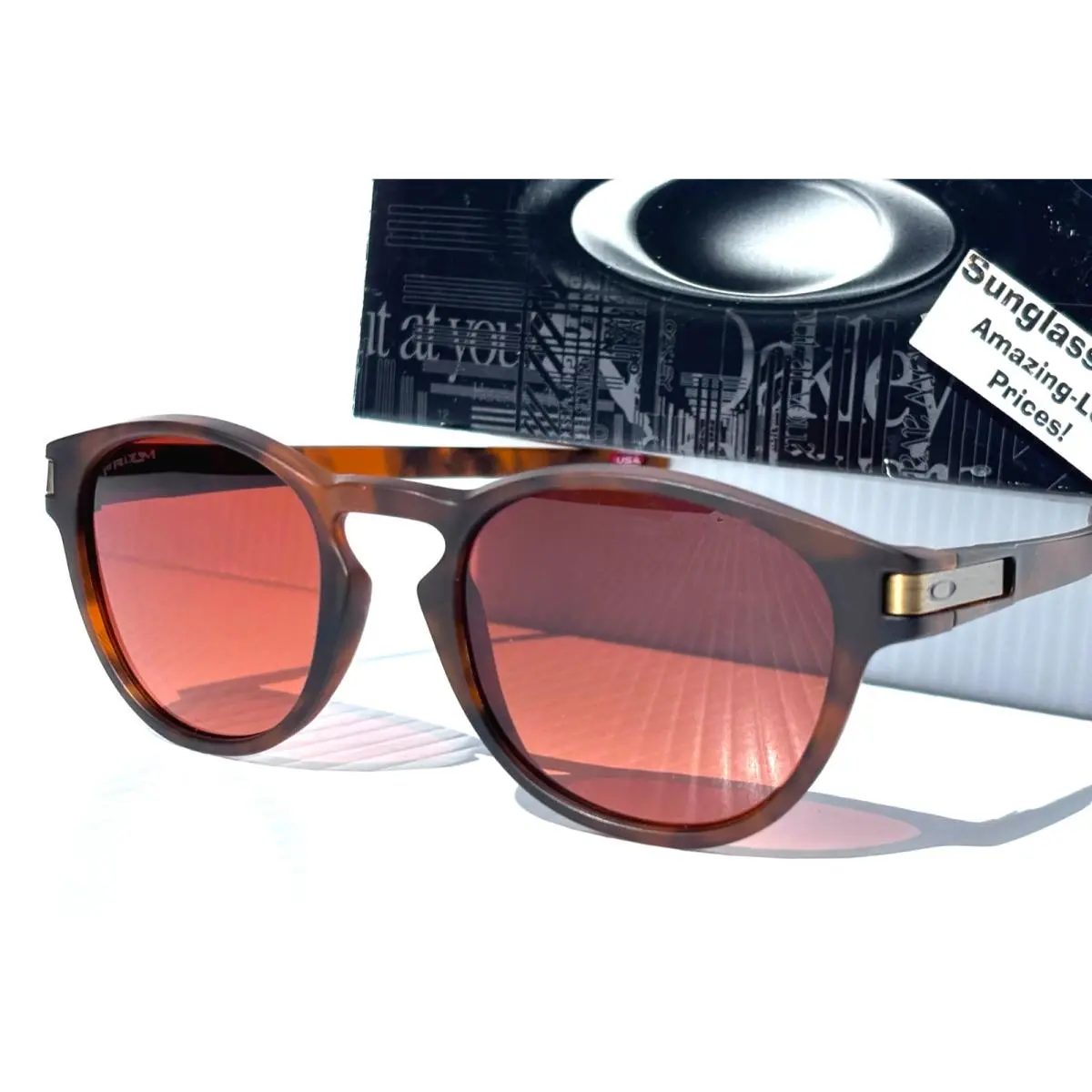 Latch Matte Brown Tortoise Prizm Brown Gradient Lens Sunglass 9265-60 by Oakley