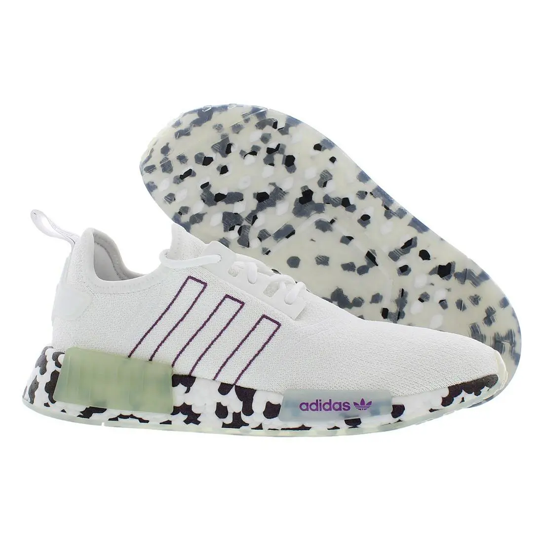 Adidas NMD_R1 Womens Shoes - Footwear White/Active Purple/Fottwear White, Main: White