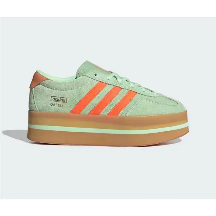 Adidas Gazelle Stack “semi Green” Solar Orange Gum Women’s Shoes JR8180