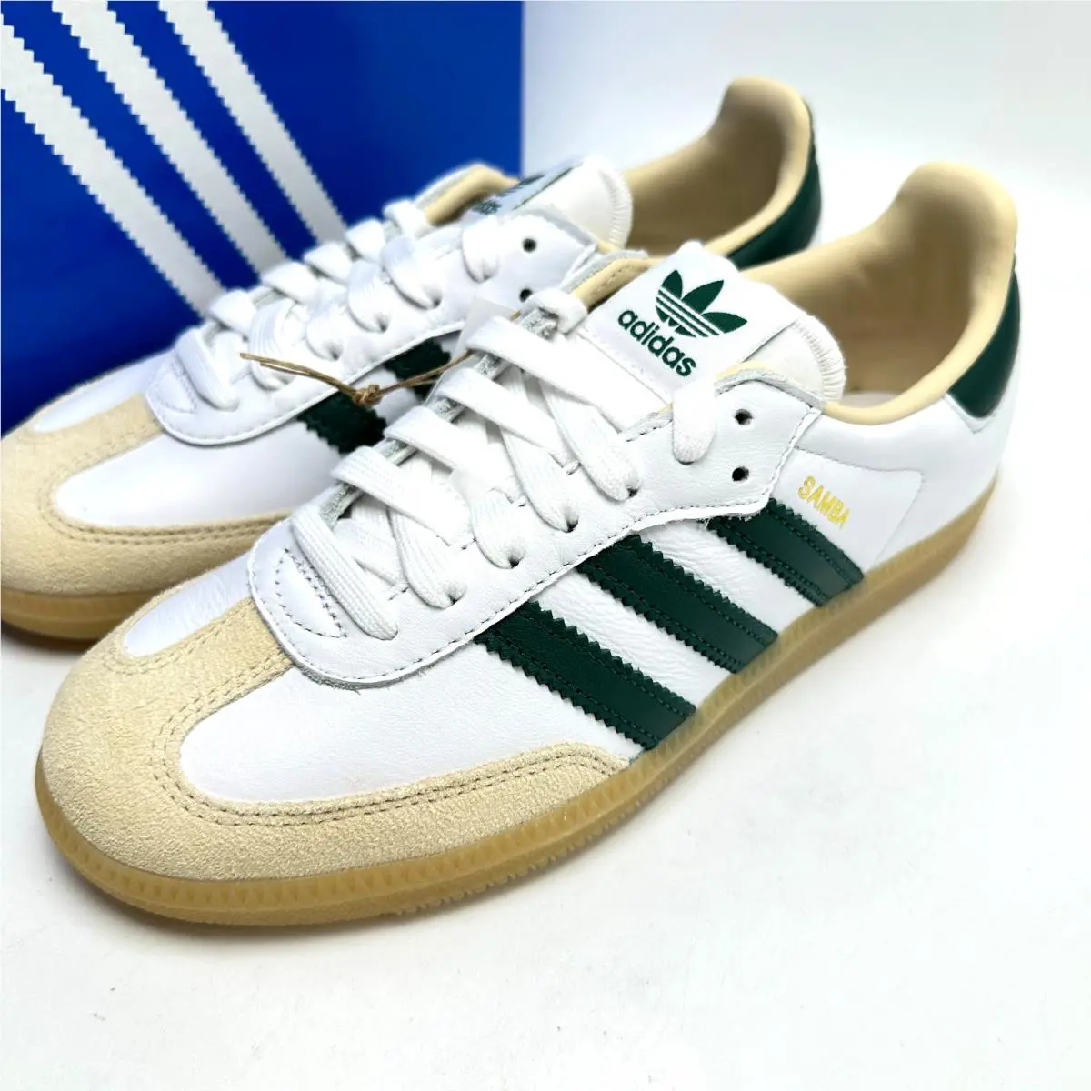 Adidas Samba OG Cloud White Collegiate Green Gum JS3831 Men`s Shoes sz 4-10