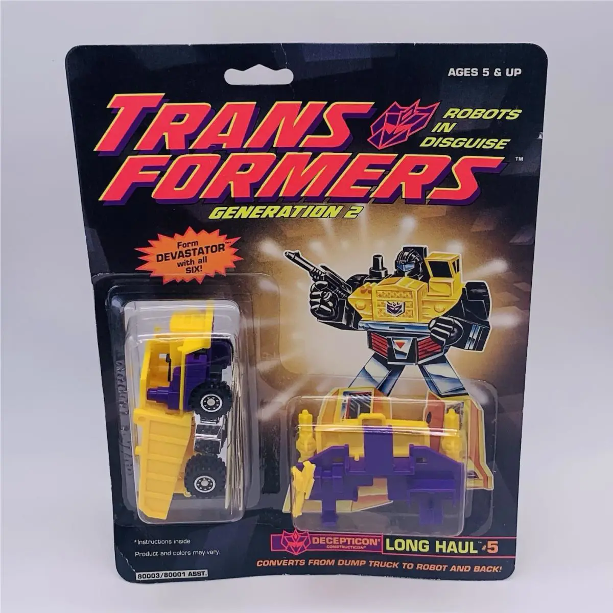 Hasbro Long Haul #5 Transformers Generation 2 G2 Decepticon Long Haul 5 Toy Devastator 1992 Hasbro