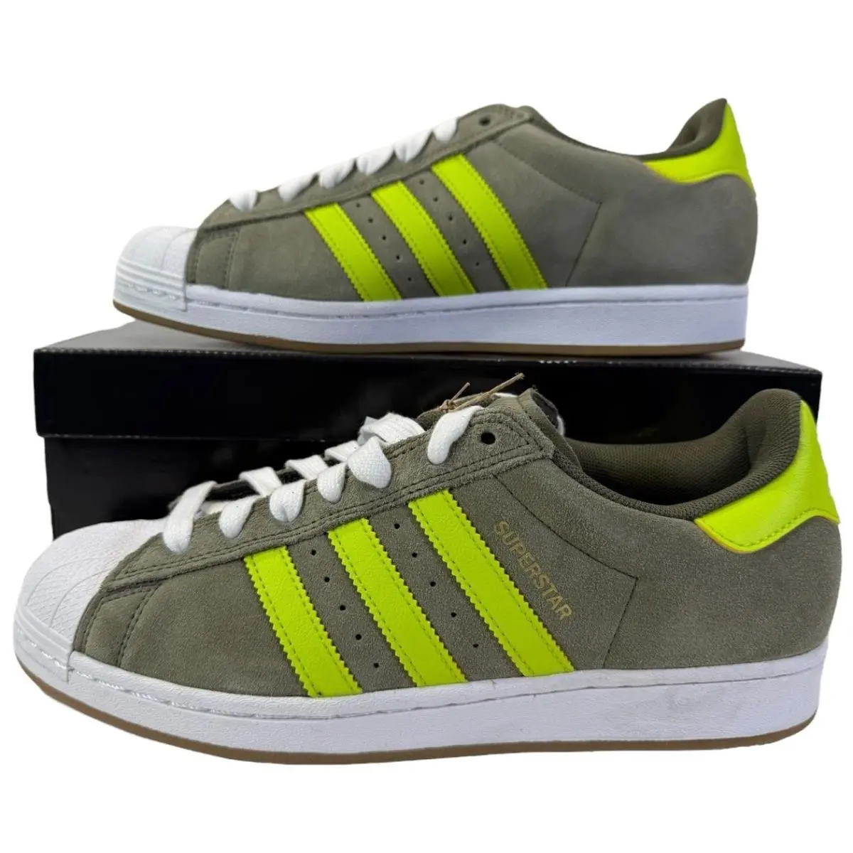 Adidas Originals Superstar Adv Olive Green S1422 Suede Shelltoe Shoe Men`s 10 - Green