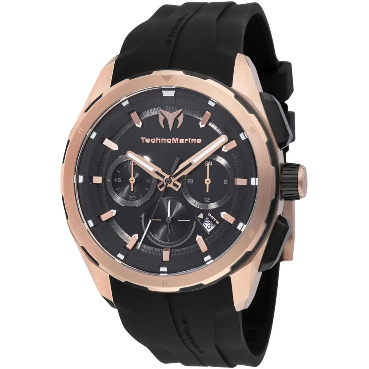 Technomarine Men`s Watch Ocean Nomad Chronograph Black Silicone Strap TM-318102 by TechnoMarine