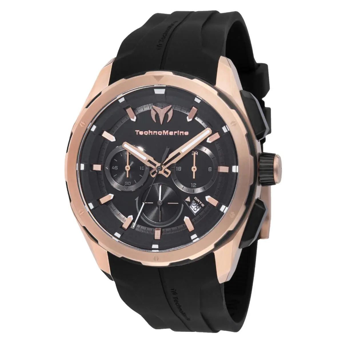Technomarine TM-318102 Men`s Ocean Nomad 43mm Watch Black Silicone Strap