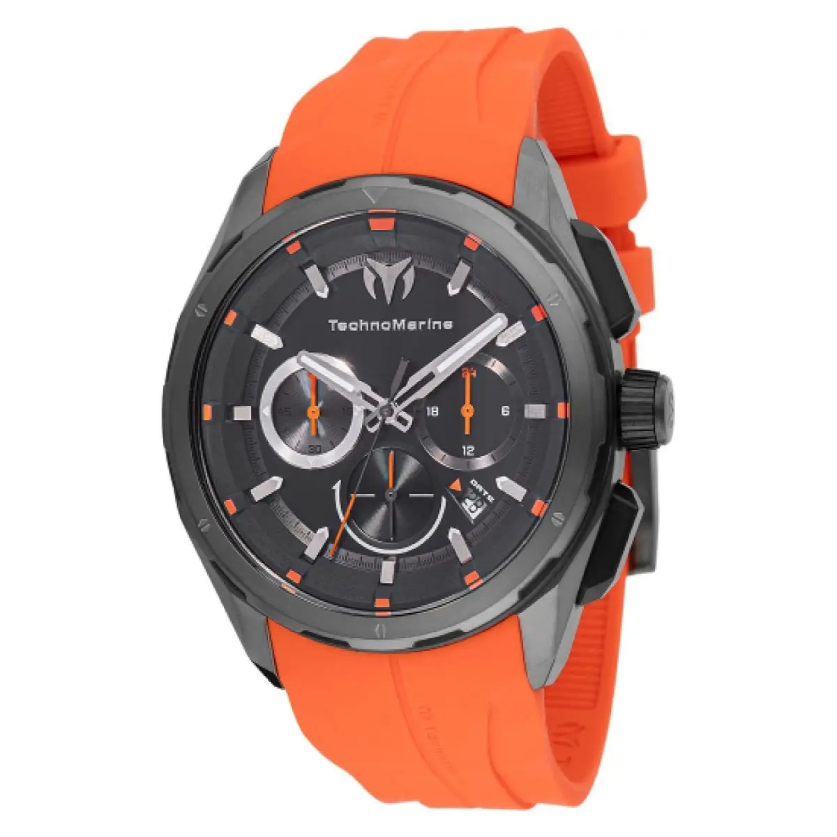 Watch Technomarine TM-318099 Ocean Men 43 Stainless Steel - Dial: Gray, black, Band: Orange