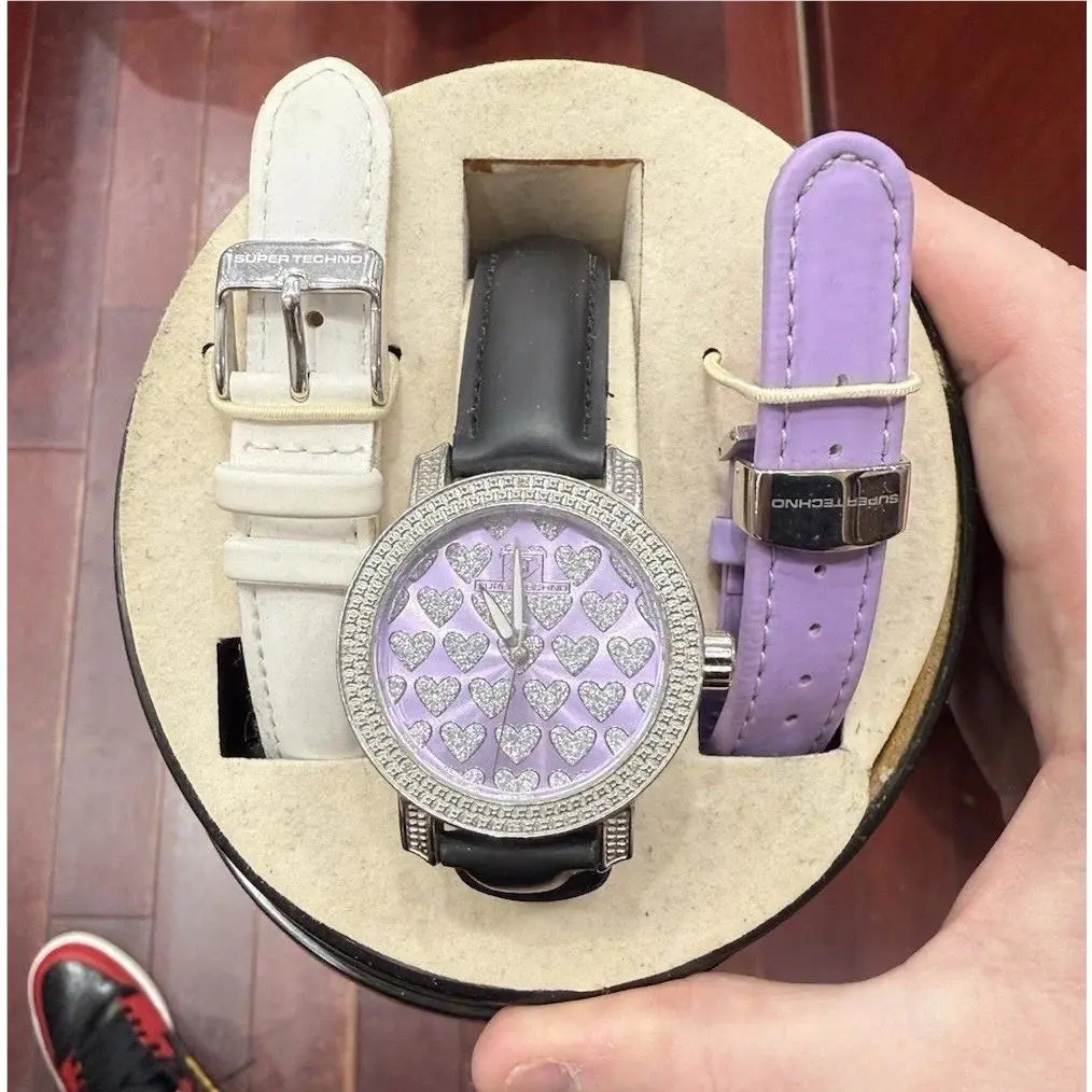 Technomarine Techno Marine Super Techno Woman’s Diamond 0.08 Ct Watch 3 Bands Included