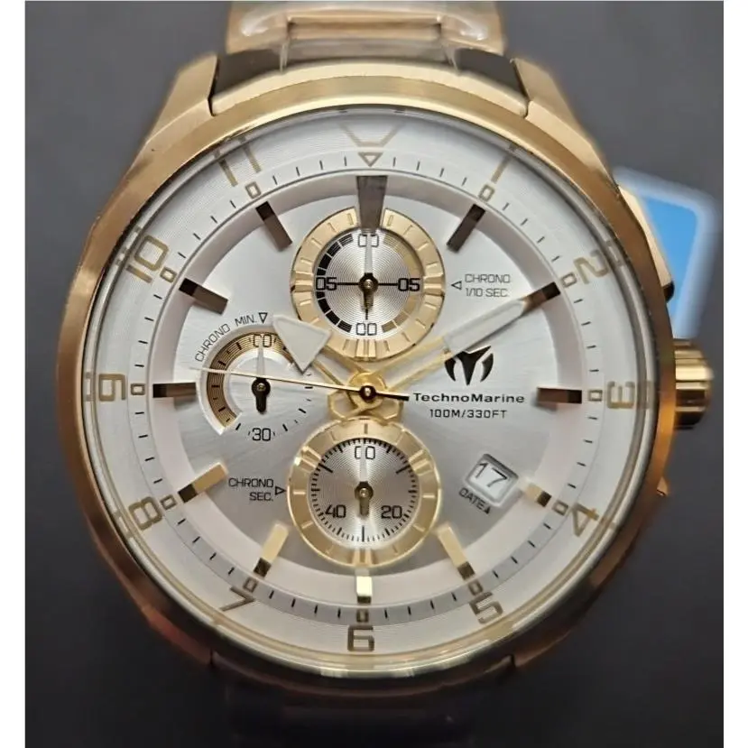 Technomarine Ocean Quantum Men’s 44mm Gold Tone Quartz TM-318118 Watch