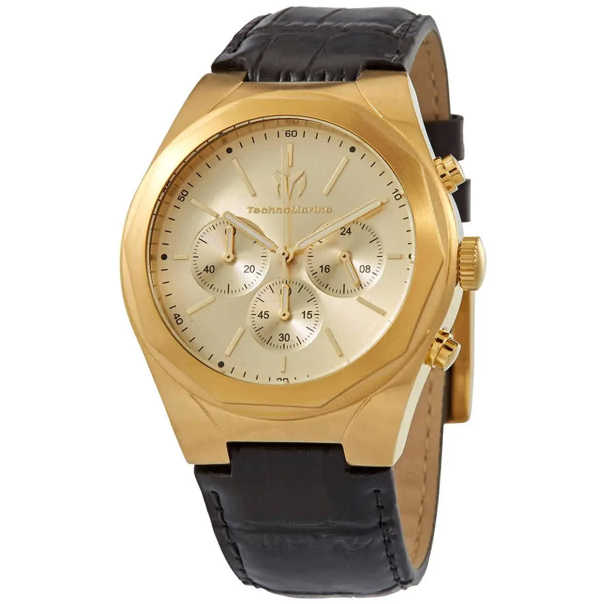 Technomarine Moonsun Chronograph Quartz Gold Dial Men`s Watch TM-820011