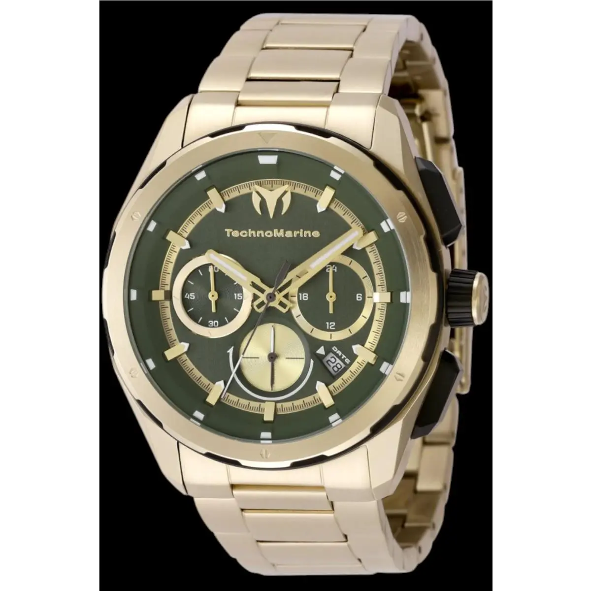 Technomarine Ocean Nomad Men`s Watch 43MM Case Gold Tone Chronograph TM-318095
