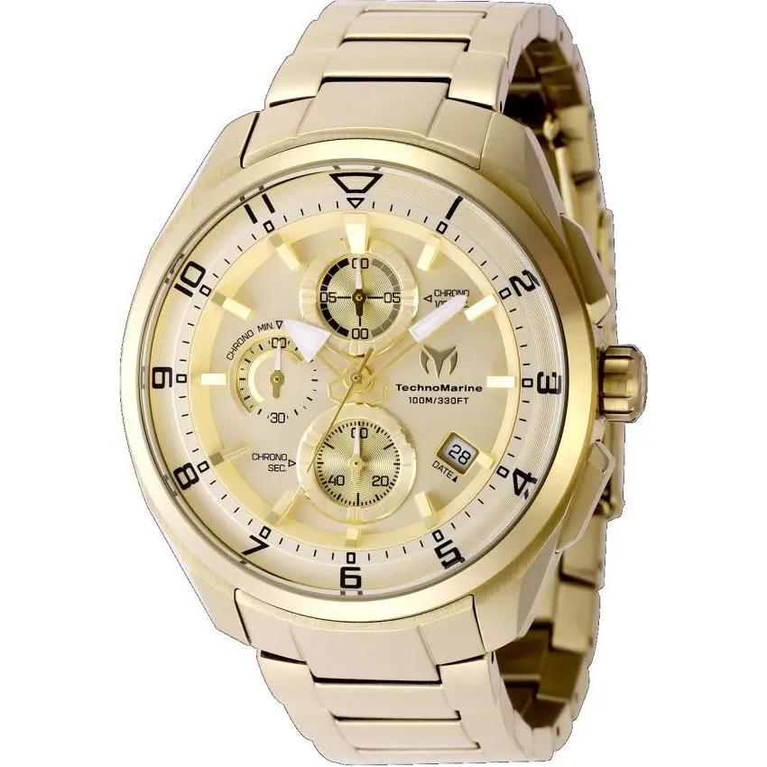 Technomarine Ocean Quantum Men`s 44mm Triple Gold Chronograph Watch TM-318130 by TechnoMarine