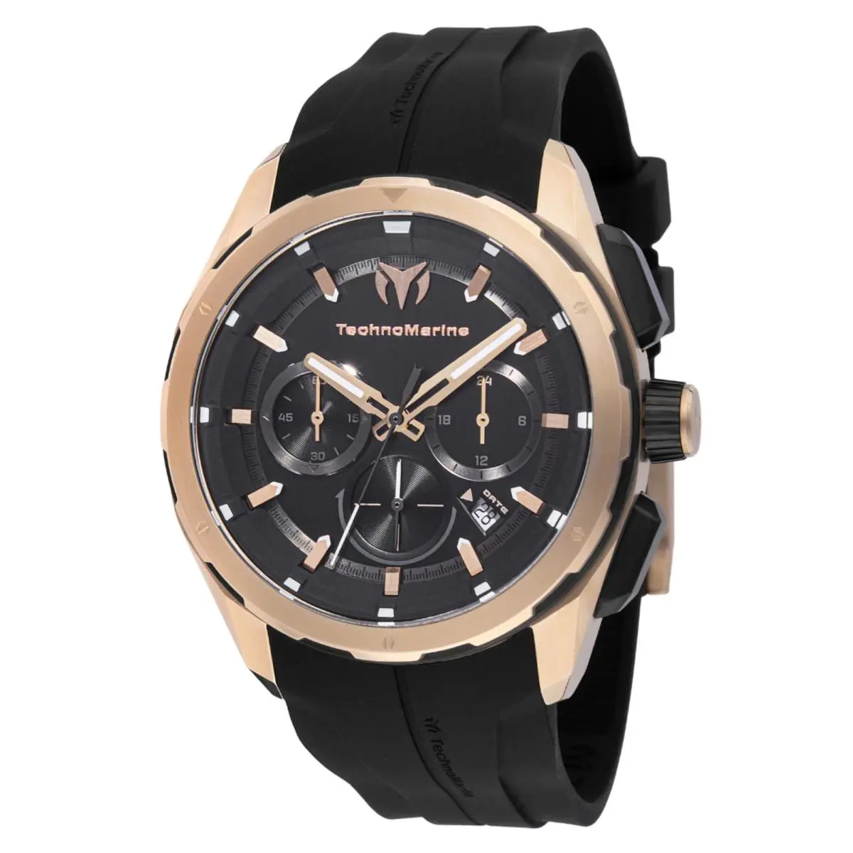 Technomarine Ocean Nomad 43mm Mens Watch Limited Collection Gold Black - Dial: Black, Band: Black, Bezel: Gold